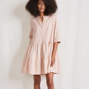 A Piece Apart Dress MAURINO DROP WAIST MINI Blush Pink Relaxed Fit Sz L